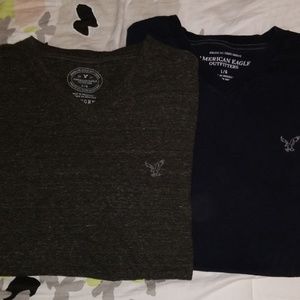 American Eagle V-Neck T-Shirts, L, Set of 2